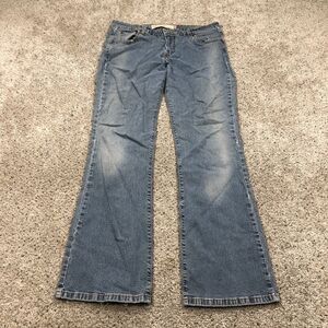 Levis Pants Womens 13 Juniors Blue 518 Super Low Bootcut Distress Jeans 34x31